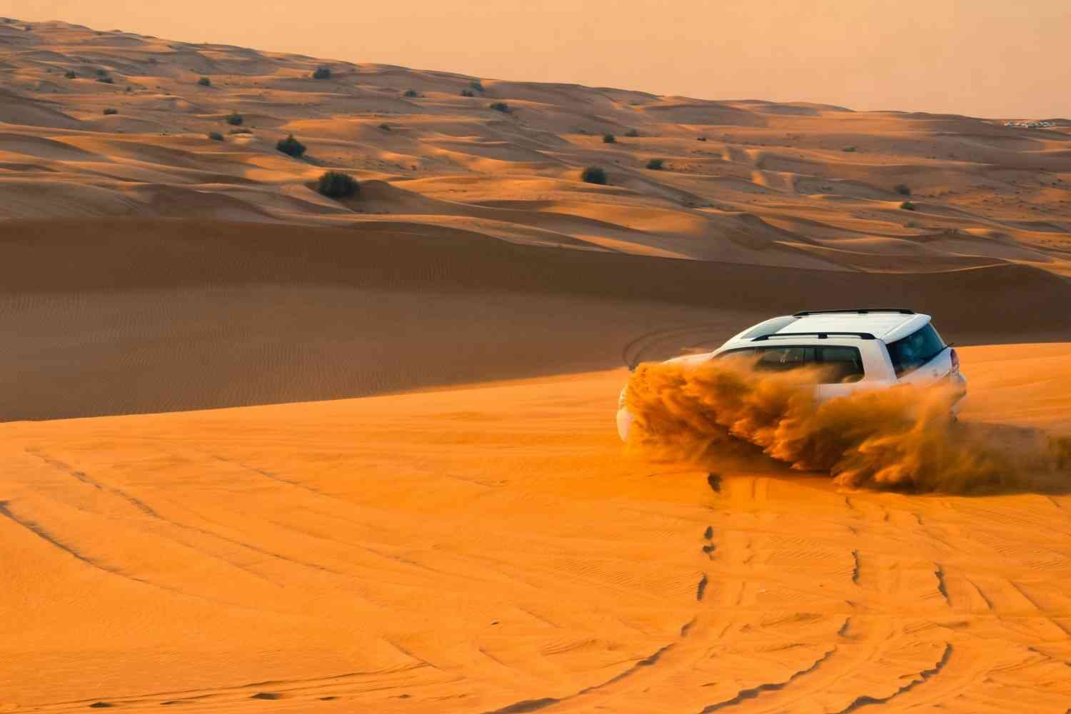 Golden dunes and camel silhouettes for a 3-day Dubai desert safari itinerary