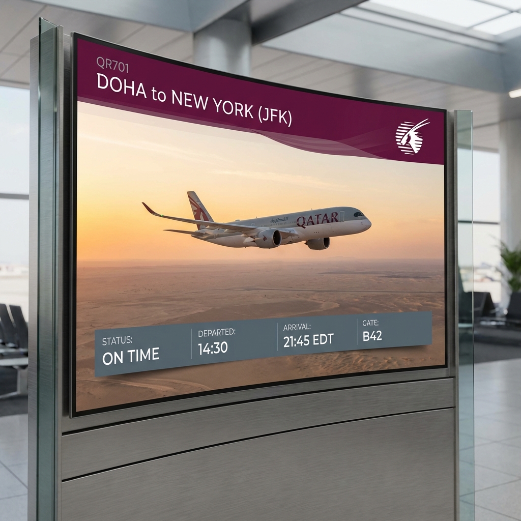 Qatar Airways Flight Status Screen